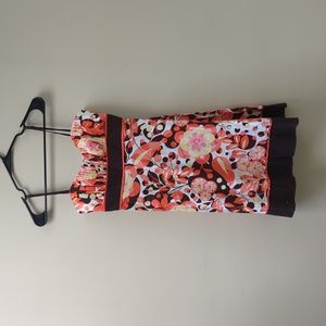 Vibrant Orange Spring Cotton Short Mini Dress (size 5) Speechess